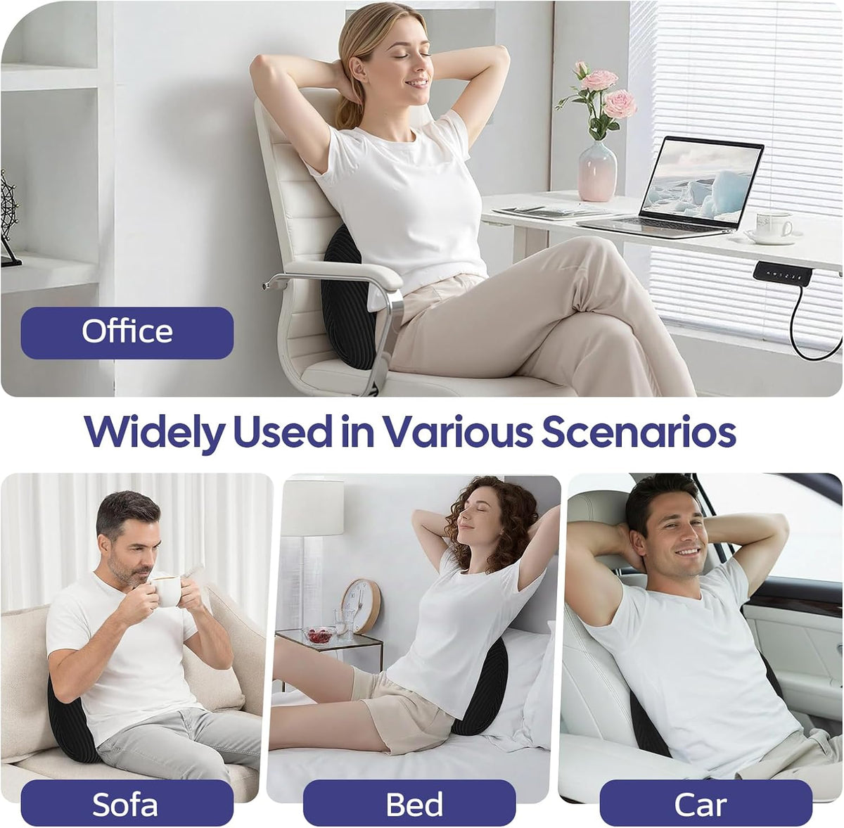 Lumbar Support Pillow for Couch, Back Support Pillow for Chair