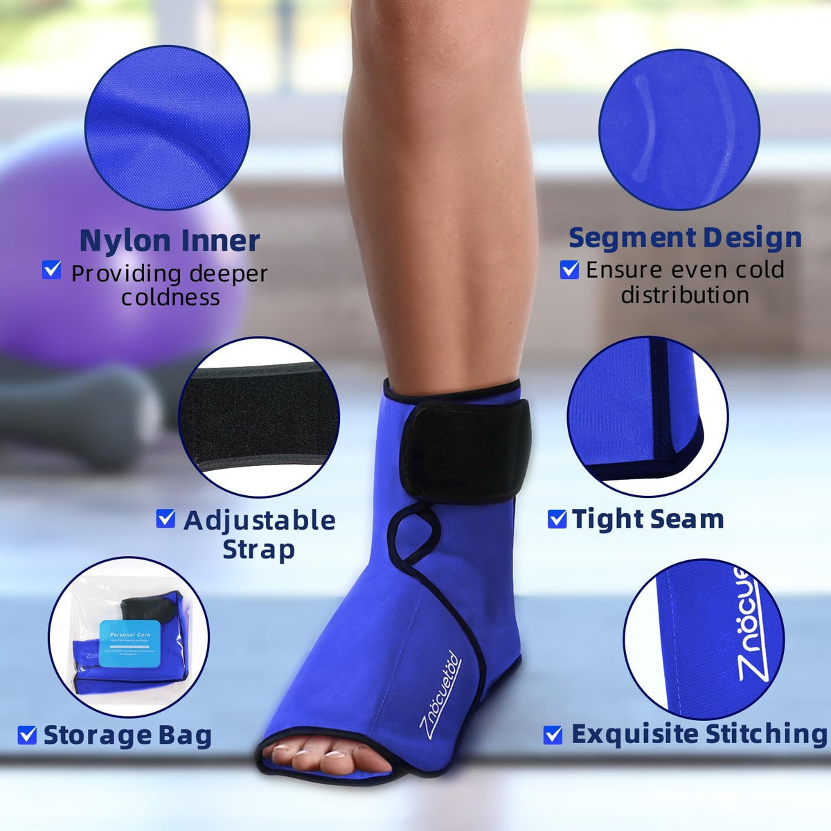 Ankle Ice Pack Wrap for Foot Heel Pain Relief and Swelling Large Reusable Gel Ice Cold Packs for Achilles Tendonitis Plantar Fasciitis Sprained Ankles Swollen Feet Surgery Recovery(Hot Pink)