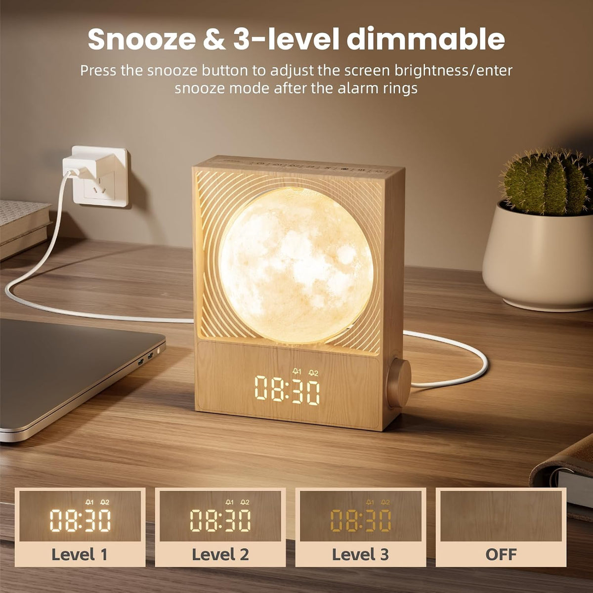 RETEYUNG Sunrise Alarm Clocks Sound Machine Moon Lamp for bedrooms
