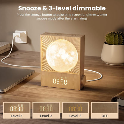 RETEYUNG Sunrise Alarm Clocks Sound Machine Moon Lamp for bedrooms