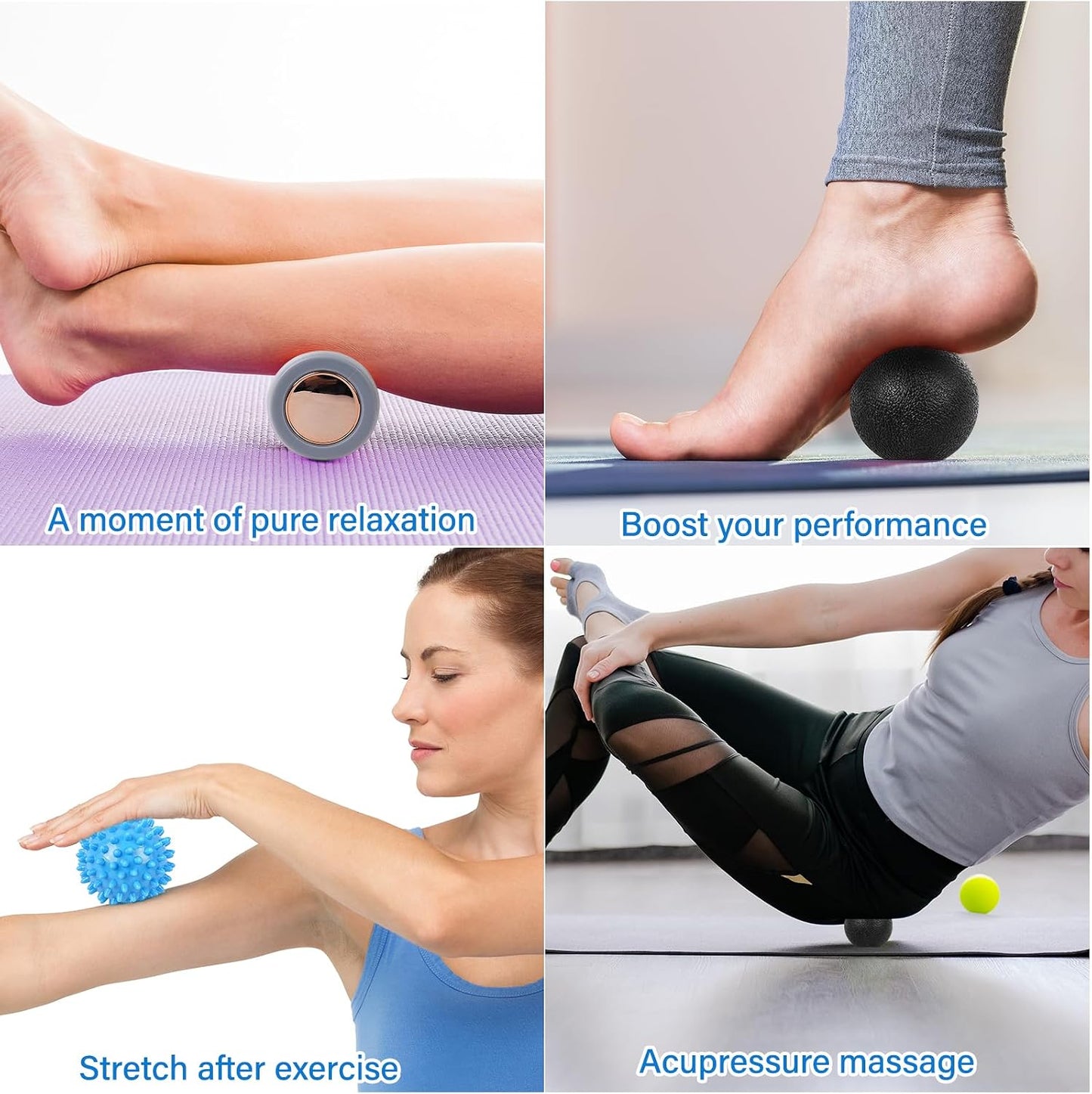 WOVTE Massage Lacrosse Ball Therapy for Sore Muscles Myofascial Release | Shoulders, Neck, Back, Foot, Body, Deep Tissue, Trigger Point, Muscle Knots, Yoga