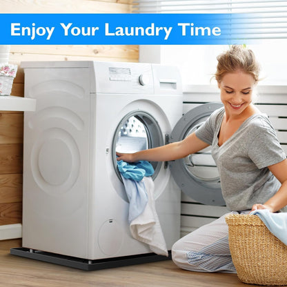 Washing Machine Drain Pan Silicone Mat,53.5x26.8inch Non-Slip Waterproof Washer Tray,Raised Edge Drip Mat for Under Dryer or Washer,Anti-Vibration,Floor Leak Protector for Laundry Room