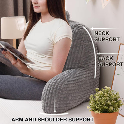 A Nice Night Darkgrey 17" Bed Wedge Pillows with Arms for Sitting