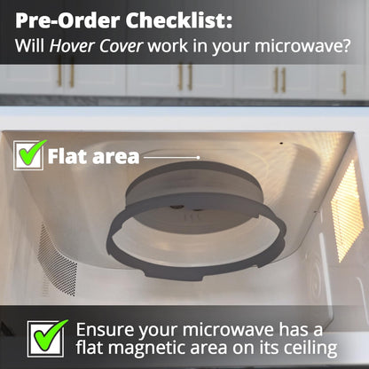 HOVER COVER Magnetic Microwave Splatter Cover - 10" Collapsible - Graphite | BPA-Free Lid, Vented Plate Guard with Steam Vents, Anti-Splash Microwave Lid, Dishwasher Safe, Space-Saving Magnetic Storage