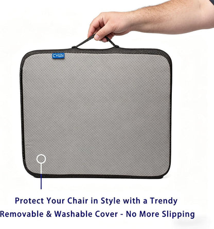 Ifoam Gel Infused Memory Foam Layer Wheelchair Cushion - Seat Cushion for Wheelchair-OfficeChair, Kitchen Chair-Pressure Sore and Tailbone Pain Relief-High Dense Polyfoam Base (Black,18x16x3 inch)