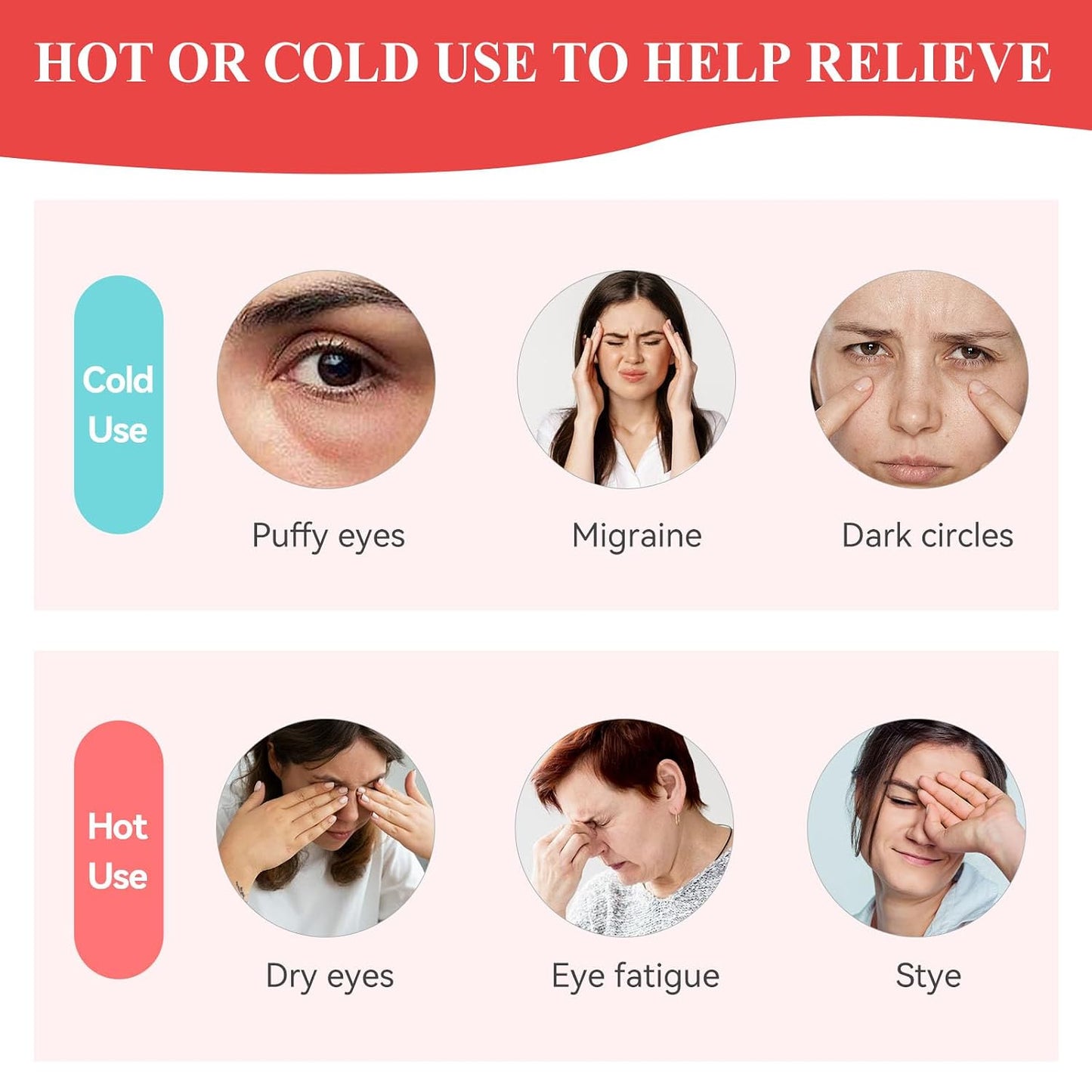 LEOSTEP 4 PCS Cooling Eye Mask Set - Ice Face Mask with Camellia Essential Oil, Cold Eye Compress and Reusable Gel Pads for Eyes Puffiness, Migraine Headache, Dark Circles, Dry Eyes