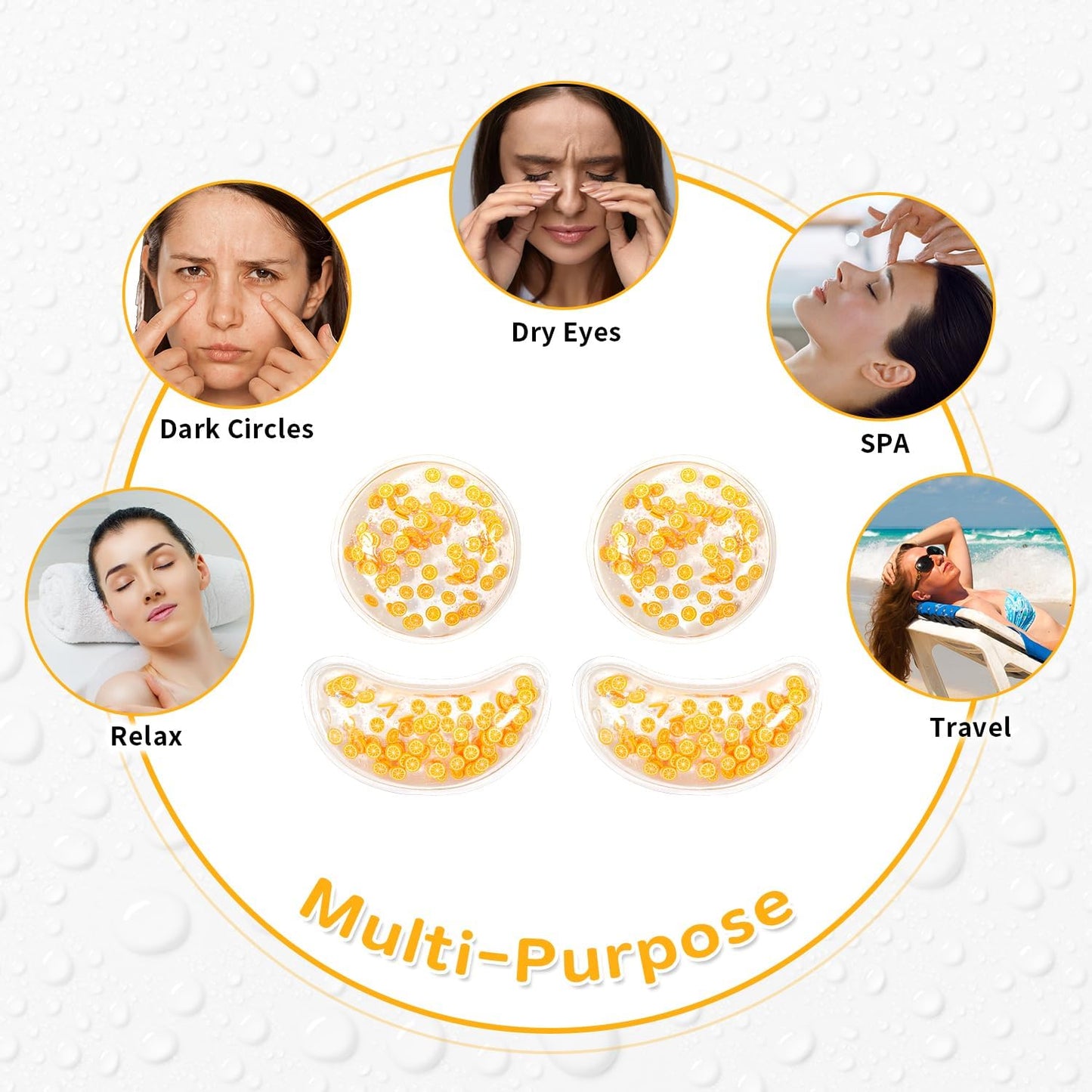 4PCS Gel Eye Ice Pack Set Reusable, Cold and Hot Compress for Eyes, Ice Pack for Eyes, Cooling Eye Pads for Eye Strain, Swelling, Redness, Dark Circles, Puffy Eyes, and Eye Recovery Surgery.