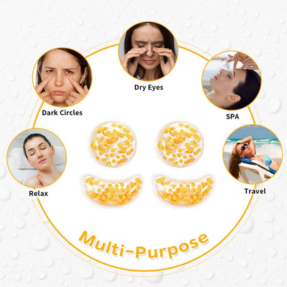 4PCS Gel Eye Ice Pack Set Reusable, Cold and Hot Compress for Eyes, Ice Pack for Eyes, Cooling Eye Pads for Eye Strain, Swelling, Redness, Dark Circles, Puffy Eyes, and Eye Recovery Surgery.
