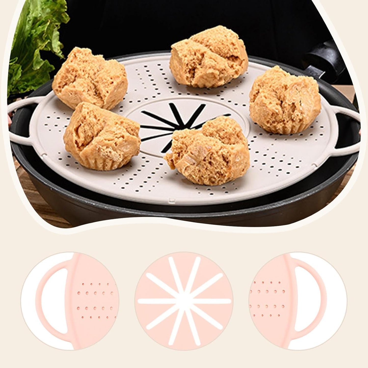 Silicone Spill Stopper Lid, 10.94 in Double Handle Splatter Screen for Boil-Over and Oil Splatter, Black