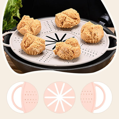 Silicone Spill Stopper Lid, 10.94 in Double Handle Splatter Screen for Boil-Over and Oil Splatter, Black