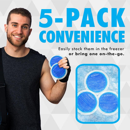Perfect Remedy Gel Ice Packs for Injuries with Strap Cover, Flexible Hot Cold Compress, Soothing Soft Ice Packs for aid in Injuries Conditions, Alternative to Hot Water Bottles (Blue, Regular)