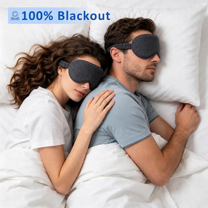 3 Packs Cotton Sleep Eye Masks Effective Light Blocking Soft Blindfold for Men Women with No-Pressure Elastic Strap