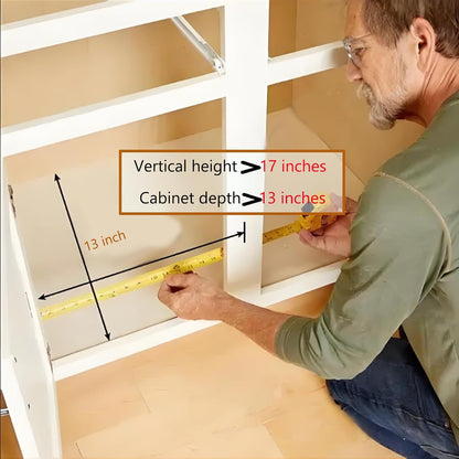 6 Tier Wood Cabinet Vertical Tray Dividers, 16.73in x14.13in x12.4in | Wooden Organizer For Sheets, for Cookie Sheet, Baking Trays, Cutting Board, Pans, for Organizing Cabinets, 5Y Warranty
