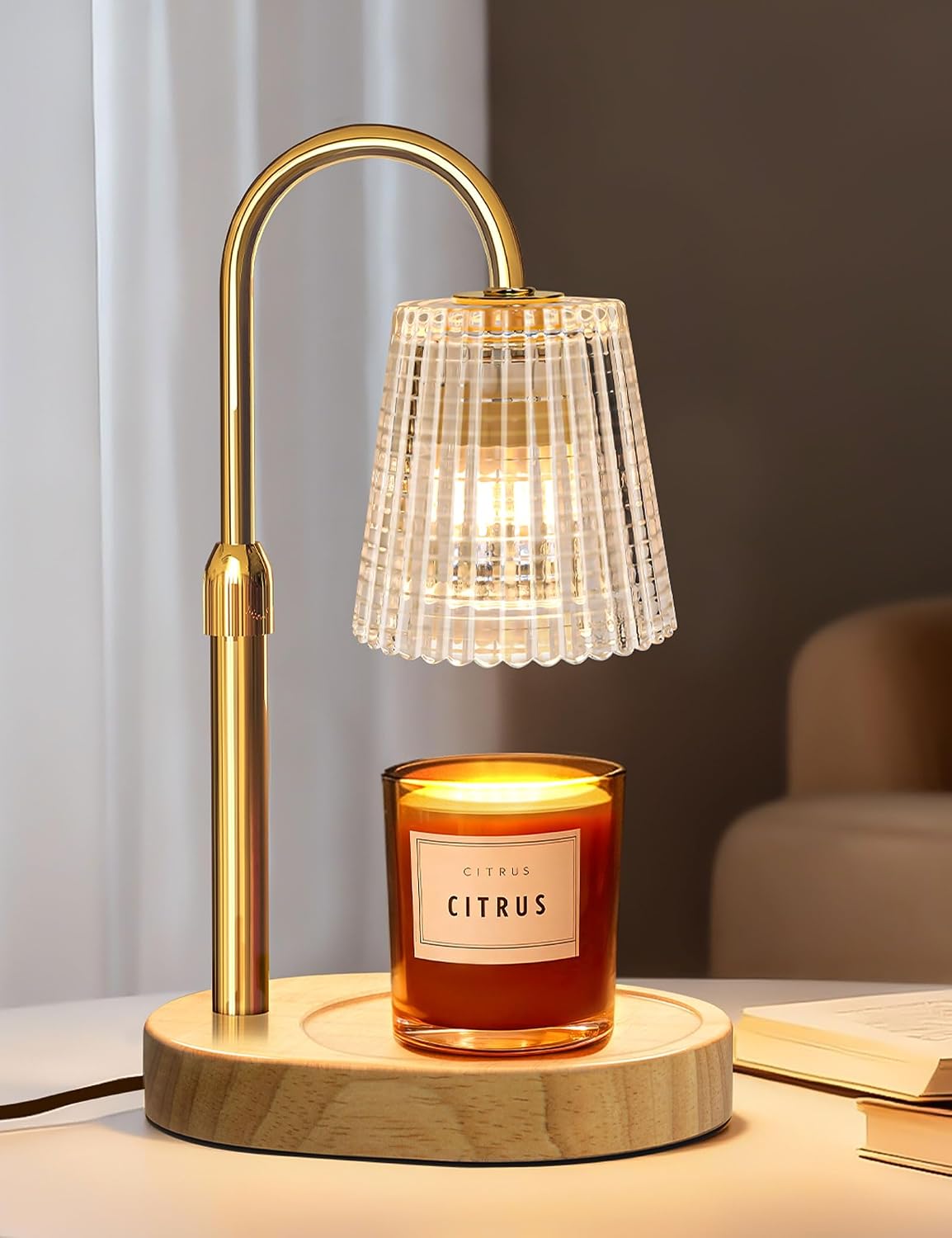 Candle Warmer Lamp with Timer Dimmer, Home Bedroom Decor Gifts for Women | Adjustable Height, Electric Wax Melts Warmer for Jar Candles, Birthday Christmas House Warming Gifts with 2 Bulbs