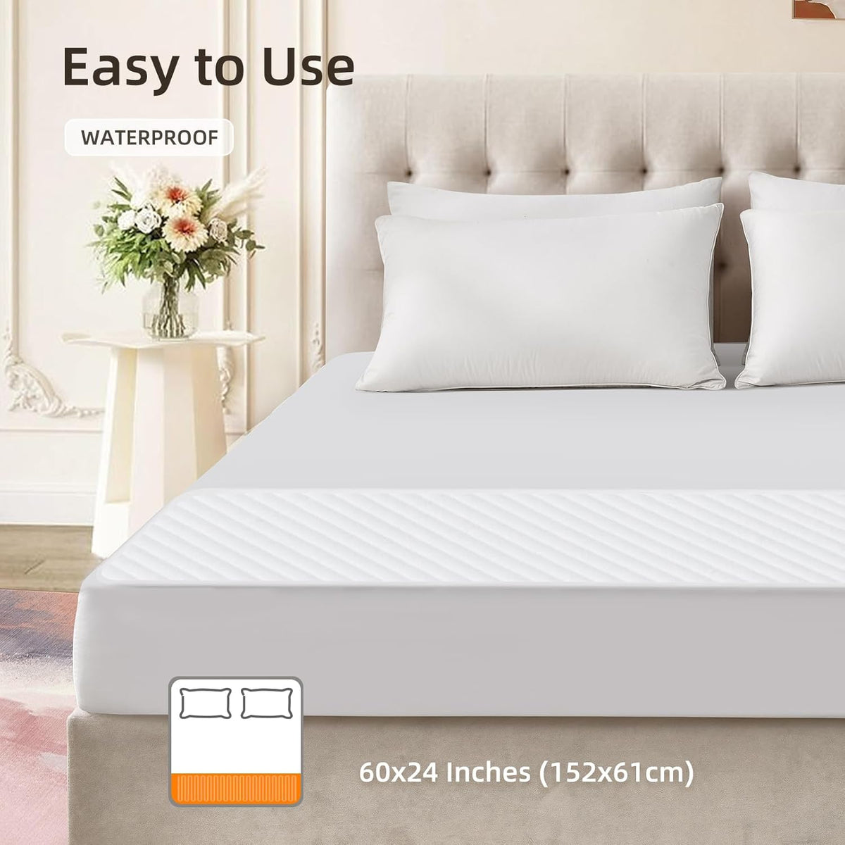 Bwarm Waterproof Heated Mattress Pad Foot Queen, 9 Heat Settings
