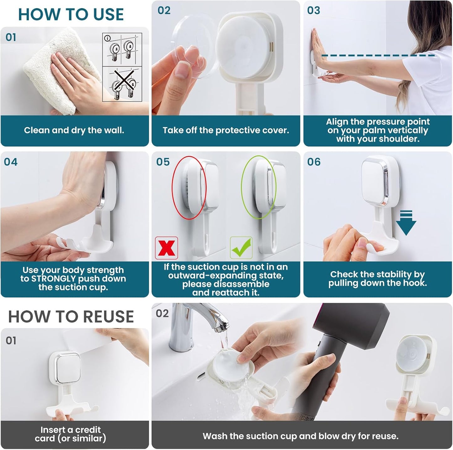 TAILI 2 Pack Upgraded Suction Cup Razor Holder for Shower Waterproof, Black | Visible Safety Indicator, Rust-Resistant Bathroom Organizer, No-Drill Glass Shower Wall Hook for Towel,Loofah,Razor,Squeegee