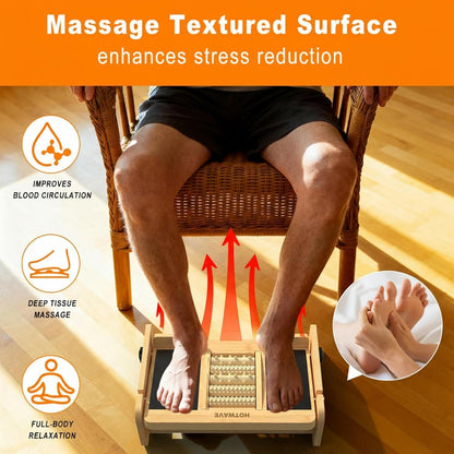 Slant Board for Calf Stretching with Foot Massage Roller | Calf Stretcher for Exercise, Portable Adjustable Bamboo Incline Slantboard for Ankle Knees Leg Physical Therapy Equipment