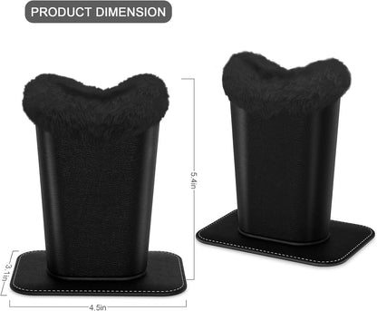 Eyeglasses Holder,Plush Lined PU Leather Pattern Stand Case with Magnetic Base,Unisex for Women Men