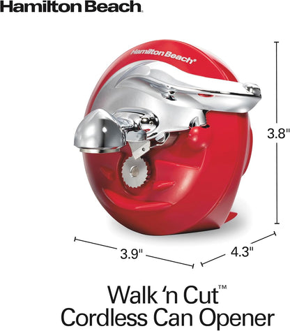 Hamilton Beach Walk 'n Cut Hands-Free Cordless Electric Can Opener | Automatic & Hand-Free | Rechargeable | Opens Any Size Can |Easy Clean Removable Blade | Black | 76501G