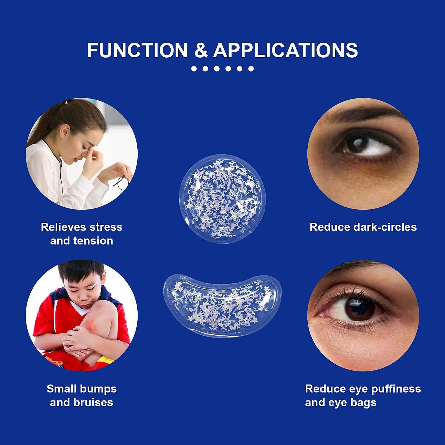 ZNÖCUETÖD Gel Ice Pack Reusable Cooling Eye Pads and Under Eye Patches,Eye Hot Cold Treatment Pack for Redness,Pain Relief and Eye Relax