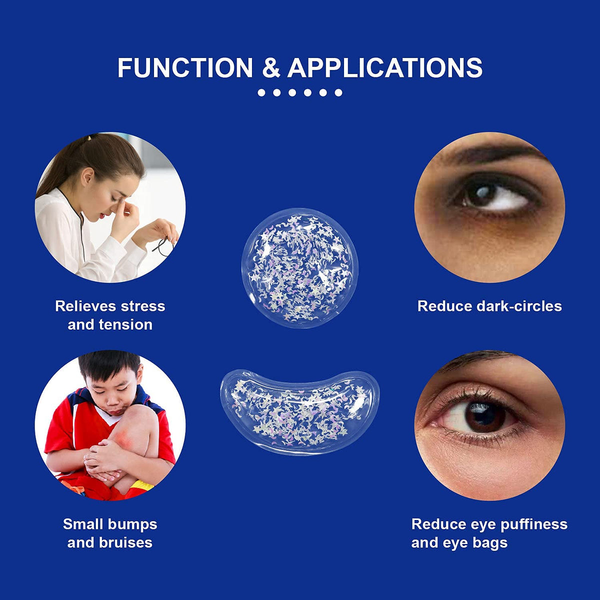 ZNÖCUETÖD Gel Ice Pack Reusable Cooling Eye Pads and Under Eye Patches
