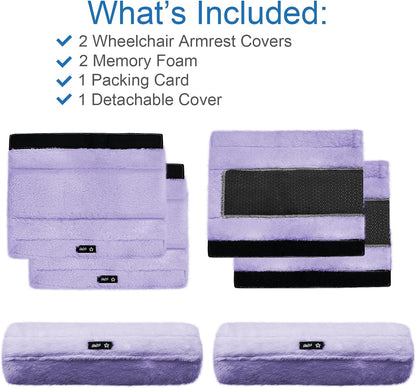 SPRING SEAON Wheelchair Armrest Pads Covers Fuzzy Desk Chair Arm Pads Soft