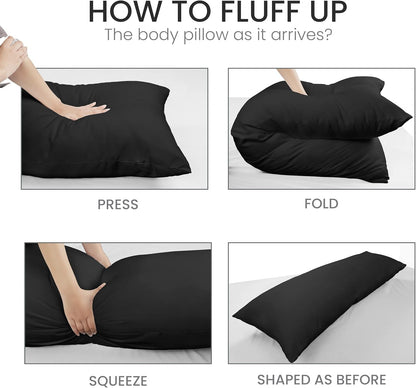 Utopia Bedding Full Body Pillow for Side Sleeper, White Long Pillow for Bed | Large Body pillows for Adults, Plush Support, Pregnancy Pillow Insert for sleeping, helps maintain body contour, 20x54 inches