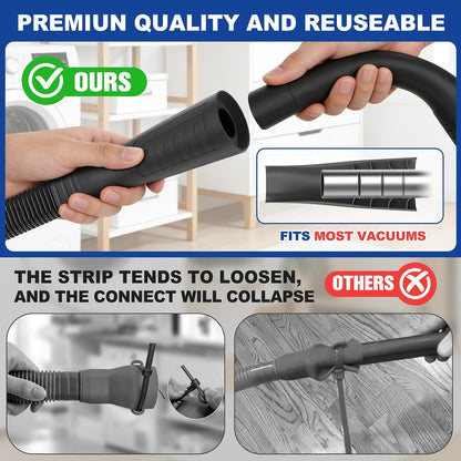 Sealegend 2 PCS Dryer Vent Cleaner Kit, Dryer Lint Vacuum Attachment&Brush | Blue Dryer Vent Vacuum Hose Dryer Lint Remover Brush for Dryer and Washer,Deep Traps Cleaning Tool Fits Most Vacuums