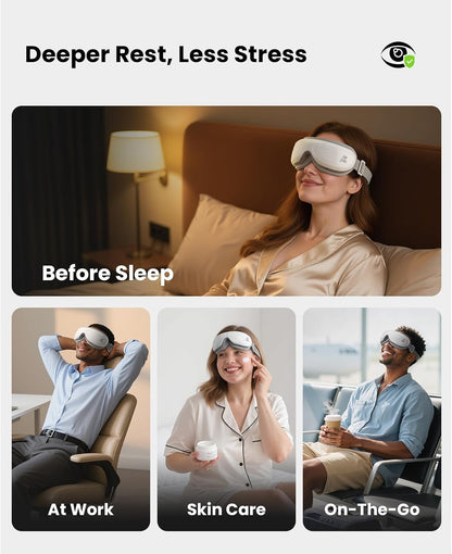 BOB AND BRAD Eye Massager with Heat FSA Eligible HSA, Birthday Gifts for Women Men Mom, Heated Eye Mask for Migraines with Music, Smart Migraine Massager for Dry Eyes Relief & Improve Sleep