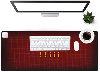 Warm Desk Pad, Office Desk Mat,3 Speeds Touch Control Warm Big Mouse Pad, 31" x 13" Extended Edition Gaming Mouse Pad, Foot Warmer Pad (Black)