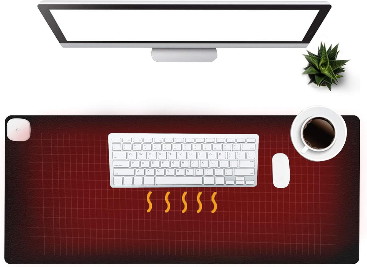 Warm Desk Pad, Office Desk Mat,3 Speeds Touch Control Warm Big Mouse Pad, 31" x 13" Extended Edition Gaming Mouse Pad, Foot Warmer Pad (Black)