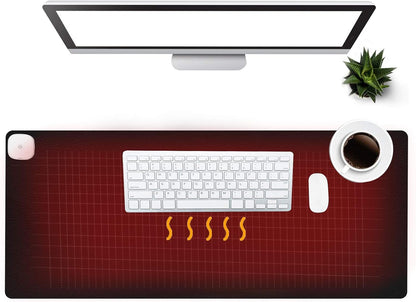 Warm Desk Pad, Office Desk Mat,3 Speeds Touch Control Warm Big Mouse Pad, 31" x 13" Extended Edition Gaming Mouse Pad, Foot Warmer Pad (Black)