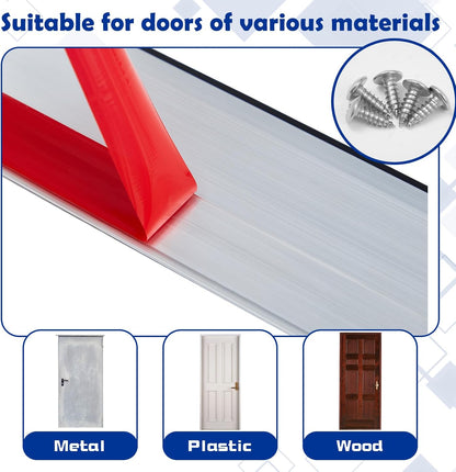 Gisafai 2 Pcs 36 Inches Door Mouse Stopper, Metal Sweep, Silver | Aluminum Strip Blocks Rodents Under Door, Reduces Noise and Drafts, Weather Seal for Energy Saving, Includes Screws