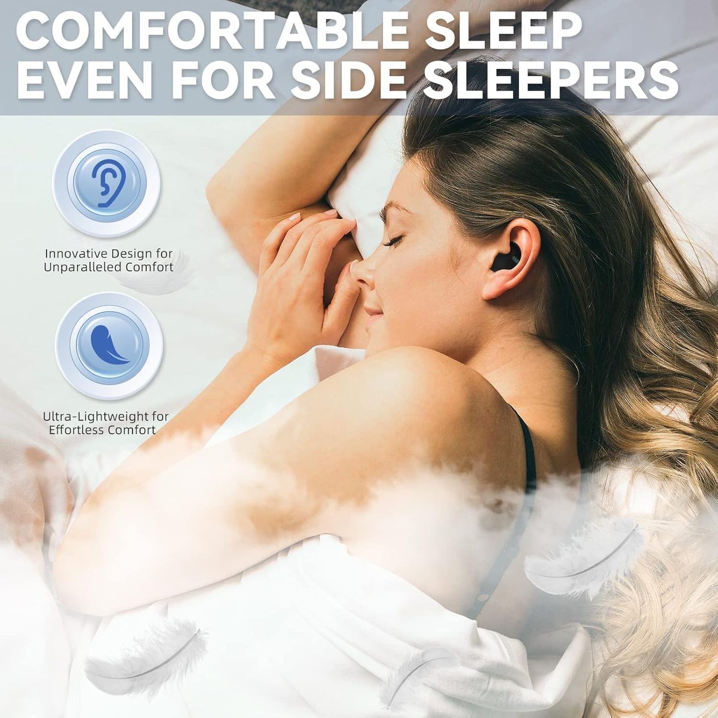 Sleep Earbuds Ultra-Thin Wireless Bluetooth 5.3 Earbuds for Side Sleepers, Noise Blocking Sleep Headphones with 6H Playtime, Ergonomic Mini Design for Small Ears, Deep Green