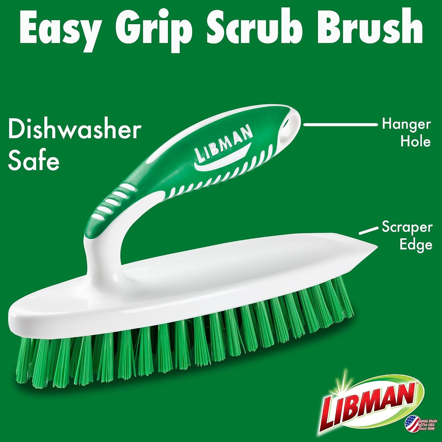 Libman Scrub Brush Kit | Cleaning Brush | Tile & Grout Brush | Small Scrub Brush | Power Scrub Brush | Carpet Brush | Bathroom Scrubber | Boot Scrubber | 3 Different Brushes Included