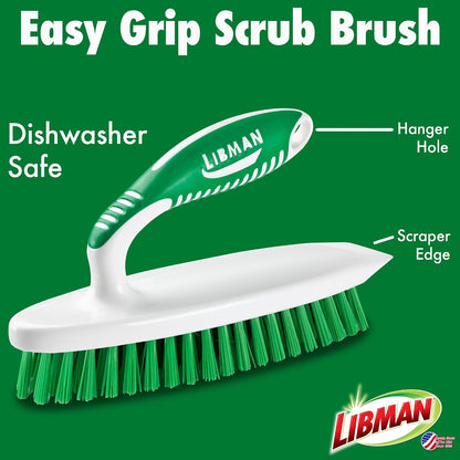 Libman Scrub Brush Kit | Cleaning Brush | Tile & Grout Brush | Small Scrub Brush | Power Scrub Brush | Carpet Brush | Bathroom Scrubber | Boot Scrubber | 3 Different Brushes Included