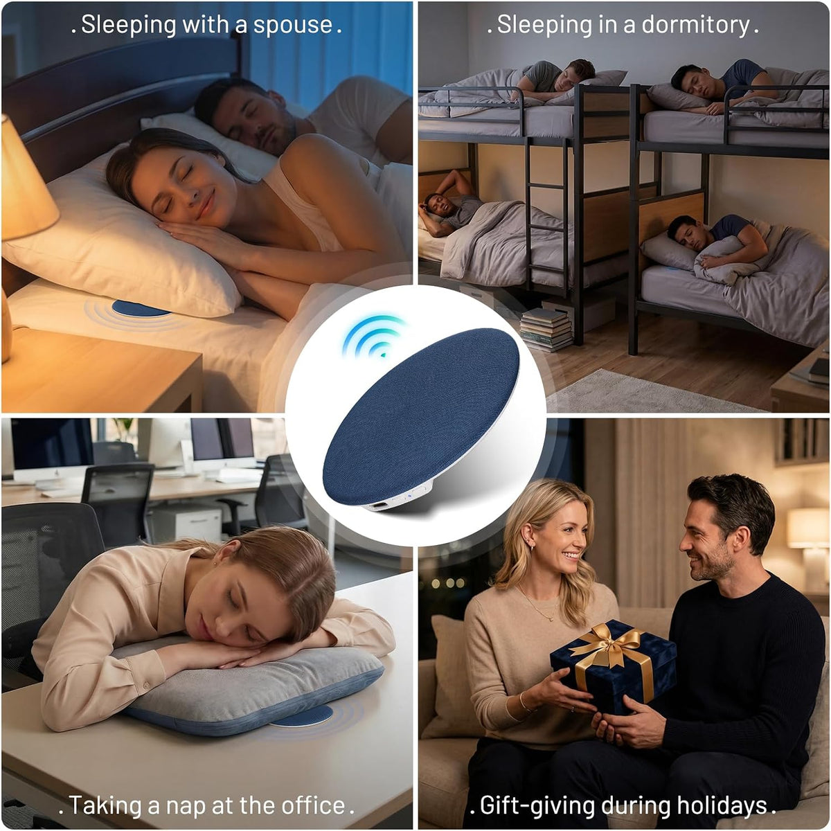 Pillow Speaker for Sleeping, Ultra-Thin Portable Bluetooth 6.0 Gray
