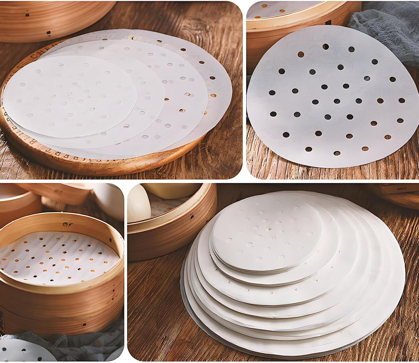 Air Fryer Parchment Paper Liners, 8 Inch 100 Pcs | Pre-Cut Non-Stick Unbleached Paper; Fits 3.5-6QT Air Fryers; Disposable And Durable; Microwave And Steaming Basket Safe