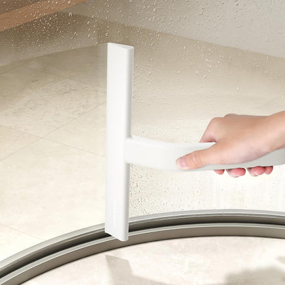 JustHang Shower Squeegee with Built-in Hook, 10-Inch Black | Award-Winning Design, All-One-Piece Soft-Touch Silicone, for Glass Door, Bathroom, Window, Mirror, Tile Wall, Car