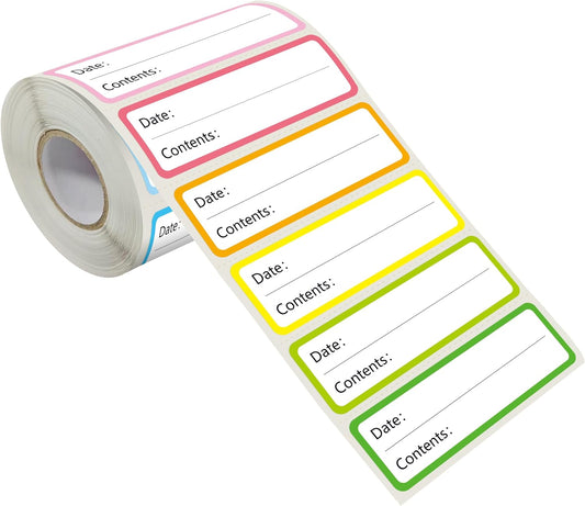 500 Freezer Refrigerator Food Labels Reminder Water Oil Resistant in Roll with Perforation Line,Removable Adhesive