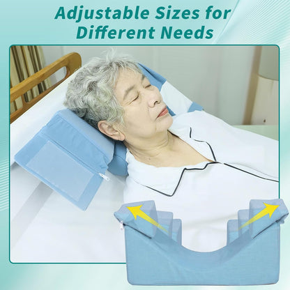 Neck Stabilizer Head Positioning Pillow for Bedridden Patients and Elderly – Adjustable Pillow for High-back Wheelchair and Hospital Bed, Support Medical Head Positioner (Upgraded with Neck Support)