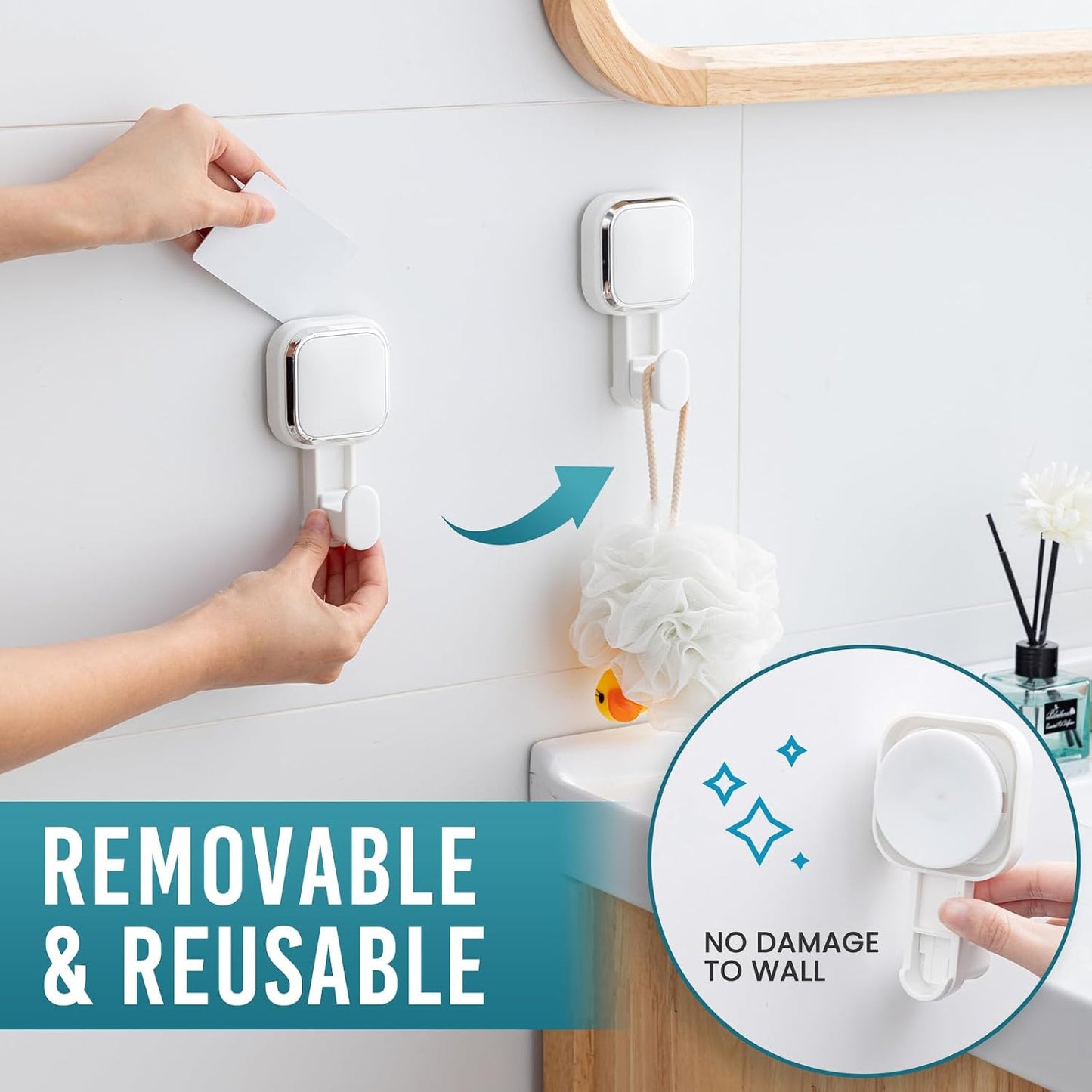 TAILI 2 Pack Upgraded Suction Cup Razor Holder for Shower Waterproof, Black | Visible Safety Indicator, Rust-Resistant Bathroom Organizer, No-Drill Glass Shower Wall Hook for Towel,Loofah,Razor,Squeegee