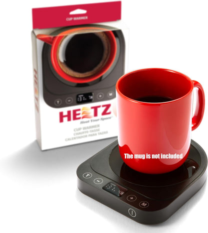 Heetz Cup Warmer – Electric Coffee Mug & Tea Warmer with Adjustable Temperature, 4 Heat Settings, Candle Warmer Function, Automatic Shutoff, Perfect for Office or Home