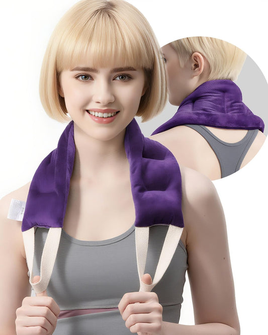 COMOIL Microwave Heating Pad for Neck and Shoulders Back with Handles,Heated Neck Wrap,Reusable Warmer,Moist Hot Packs,Microwavable Weighted Bag,Cold and Warm Compress