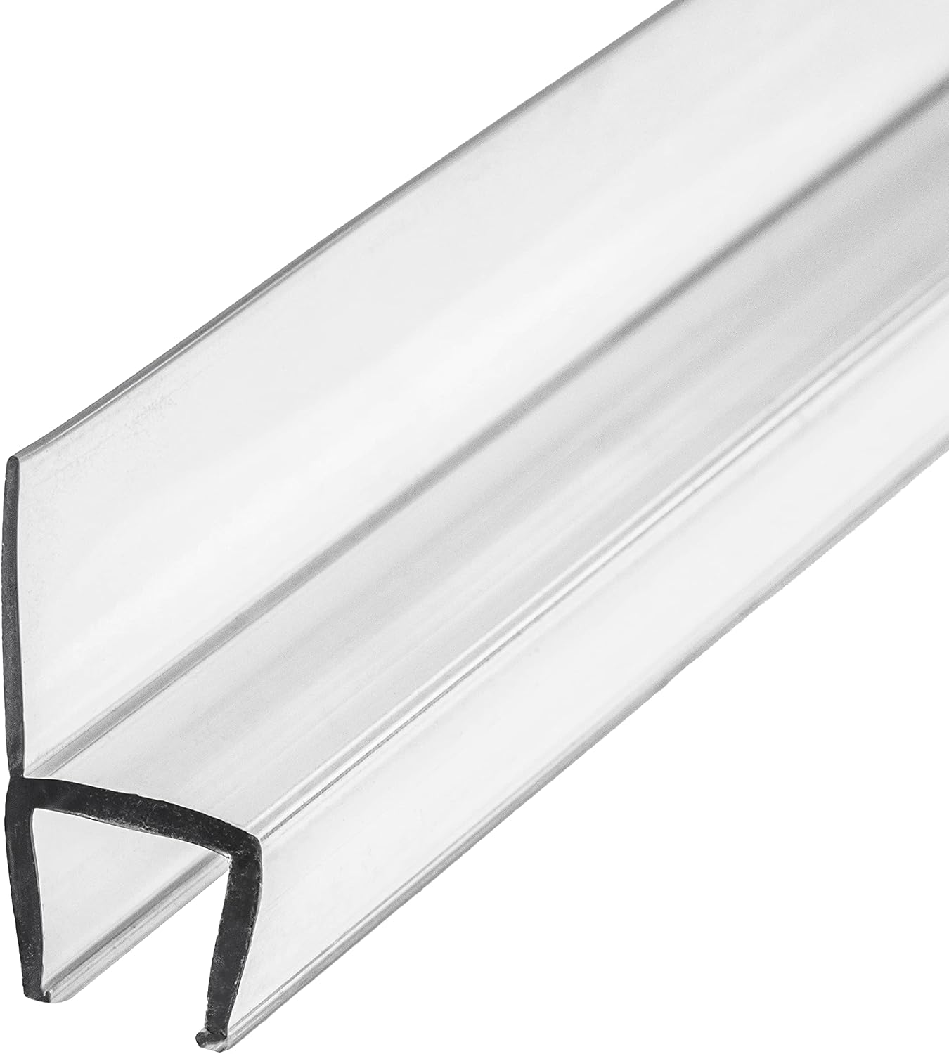 eatelle Frameless Shower Door Side Seal Strip for 3/8 Inch (10mm) Glass, Vertical Polycarbonate H-Jamb 180 Degree 78" Long