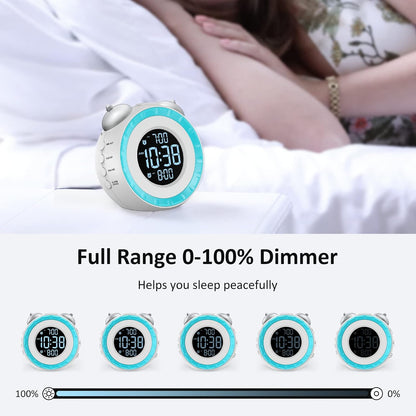 uscce Loud Dual Alarm Clock with Powerful Adjustable Bed Shaker