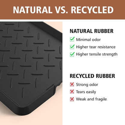 Extra Large Heavy Duty Boot Natural Rubber Shoe Mat for Entryway with Shoes Brush Large Boot Mat Multi-Purpose for Indoor or Outdoor, 16.1x 47.6 Inches