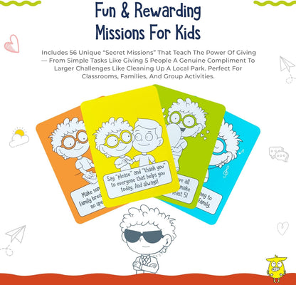 Kindness Mission Cards for Kids | 56 Secret Missions to Build Empathy, Compassion & Social Skills | Fun Screen-Free Activity Game for Families & Classrooms | Ages 4+ | SEL Learning Cards
