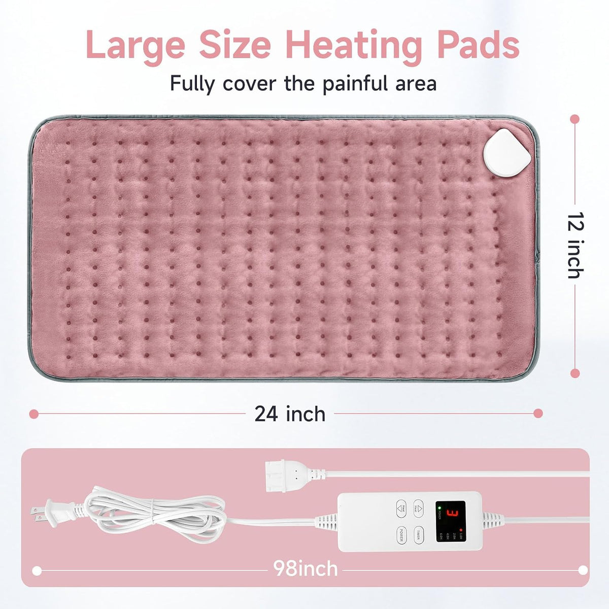 NBKLS Heating Pads for Back Neck Shoulder Pain, Electric Heating Pad Auto Shut Off, Fast Heat, Large Heating Pad Christmas Gift for Women Men, Birthday Gifts for Mom Dad (Blue)