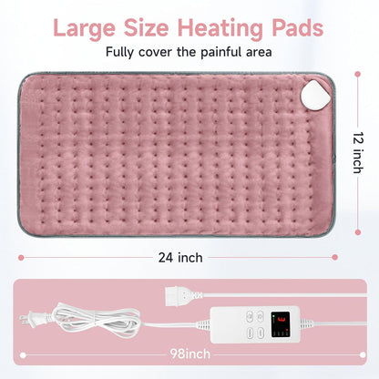 NBKLS Heating Pads for Back Neck Shoulder Pain, Electric Heating Pad Auto Shut Off, Fast Heat, Large Heating Pad Christmas Gift for Women Men, Birthday Gifts for Mom Dad (Blue)